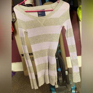 XS American Eagle Outfitters lilac grey striped Top
